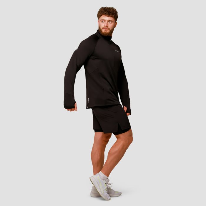 Bluza do biegania Pulse 1/2 Zip Black - GymBeam L