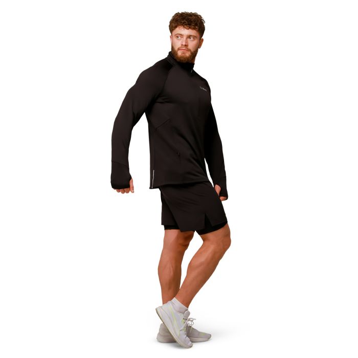Bluza do biegania Pulse 1/2 Zip Black - GymBeam L