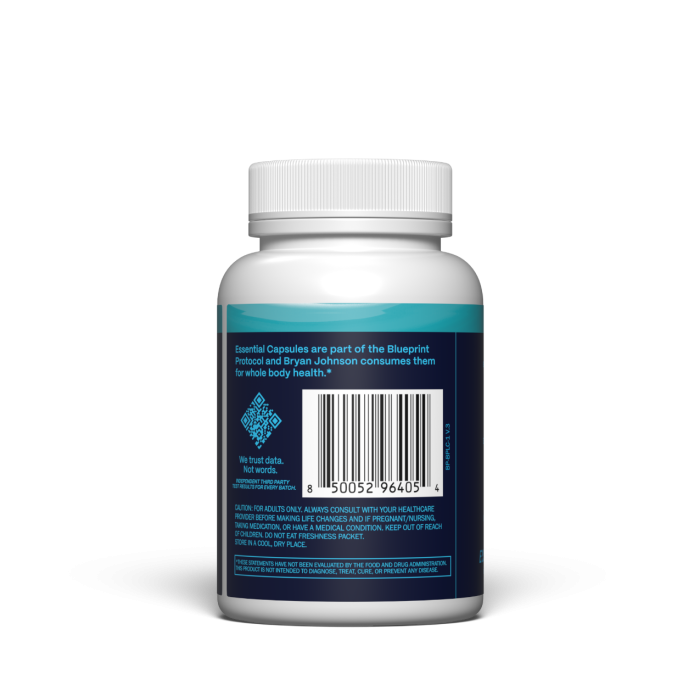 Essential Capsules - Blueprint by Bryan Johnson 60 kaps