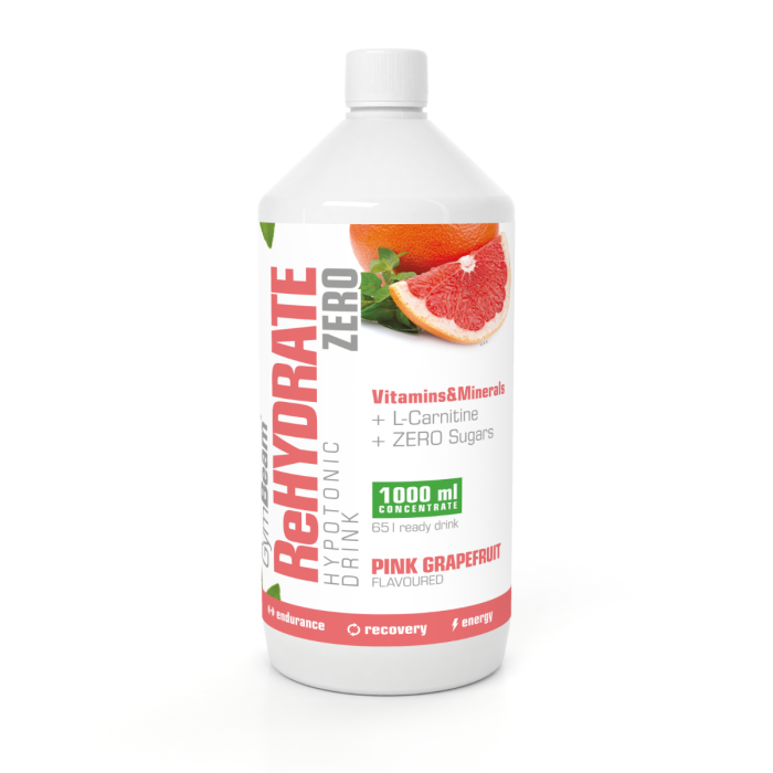 Napój jonowy ReHydrate ZERO - GymBeam różowy grejpfrut - 1000 ml