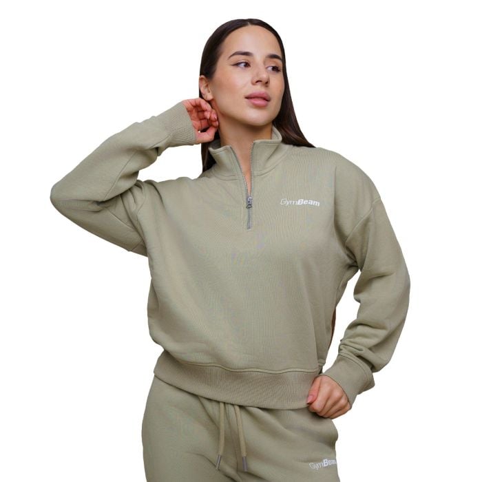 Damska bluza Agile ½ Zip Sage - GymBeam XL