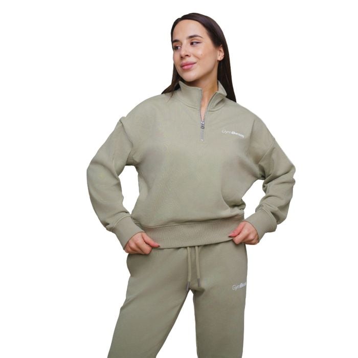 Damska bluza Agile ½ Zip Sage - GymBeam XL