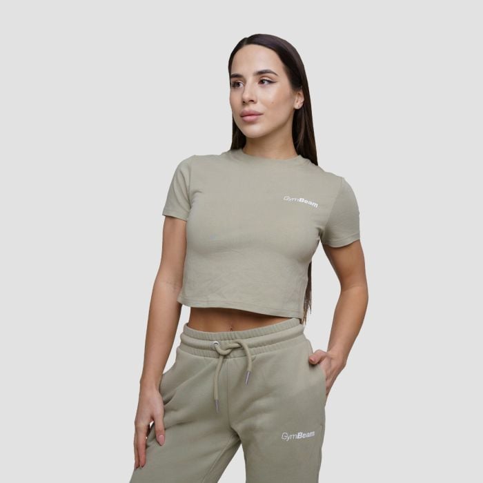 Damska koszulka Agile Cropped Sage - GymBeam L