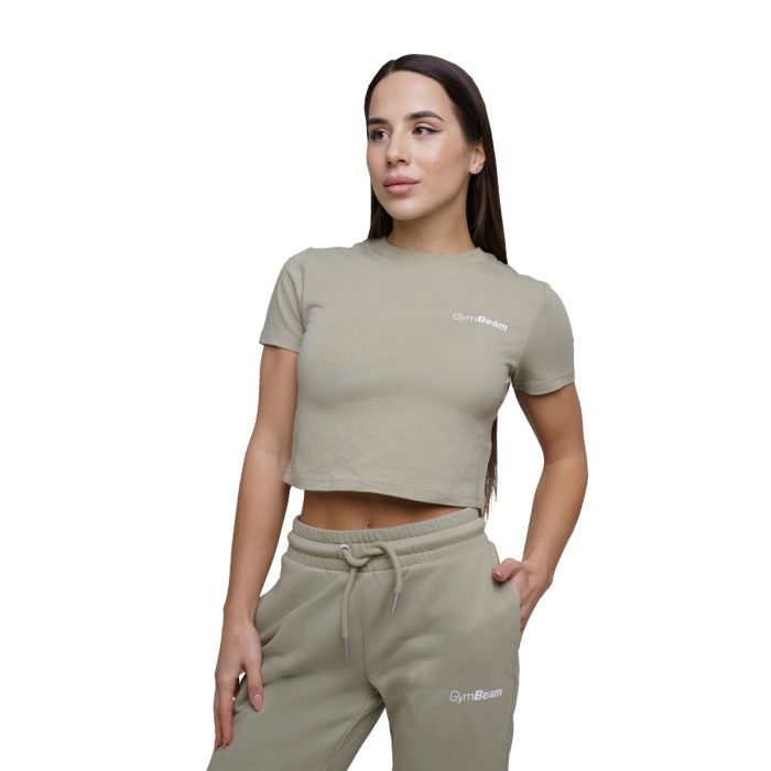 Damska koszulka Agile Cropped Sage - GymBeam L