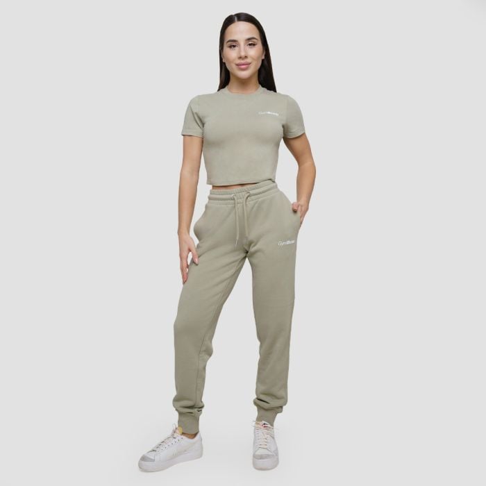 Damska koszulka Agile Cropped Sage - GymBeam L