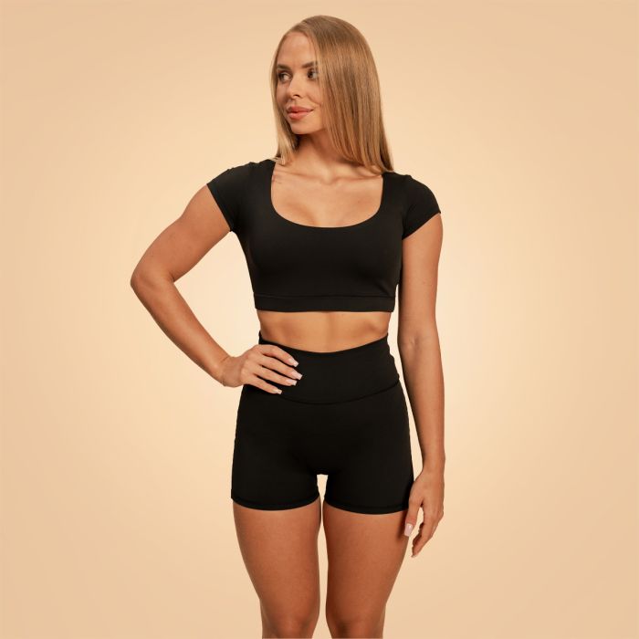 Damska koszulka Sense Cropped Black - BeastPink XS