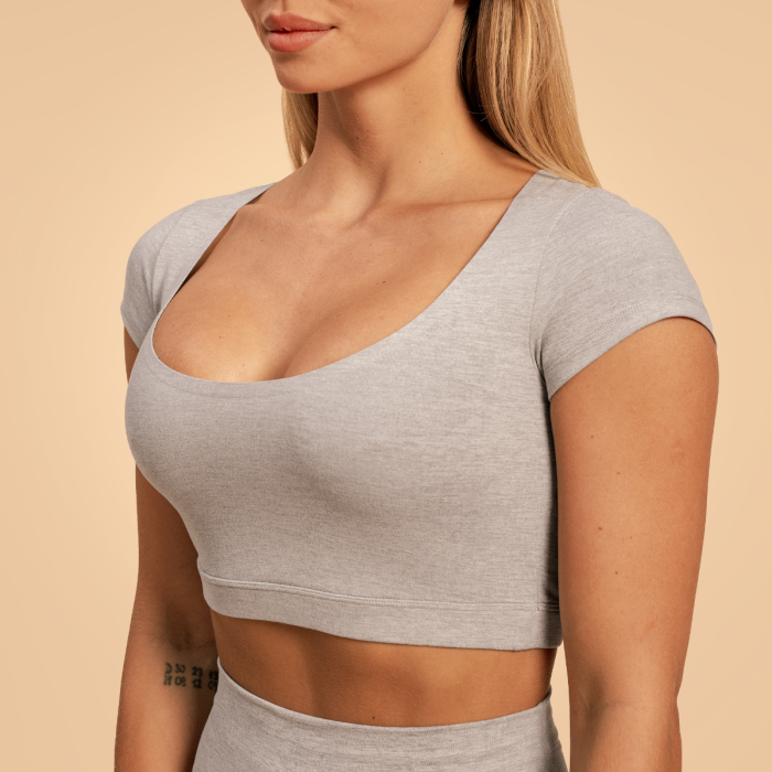 Damska koszulka Sense Cropped Grey - BeastPink M
