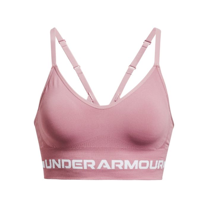 Bezszwowy stanik sportowy Low Long Pink - Under Armour XL