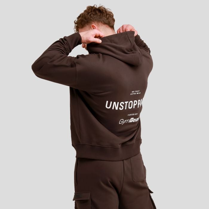 Bluza z kapturem Unstoppable Brown - GymBeam XL