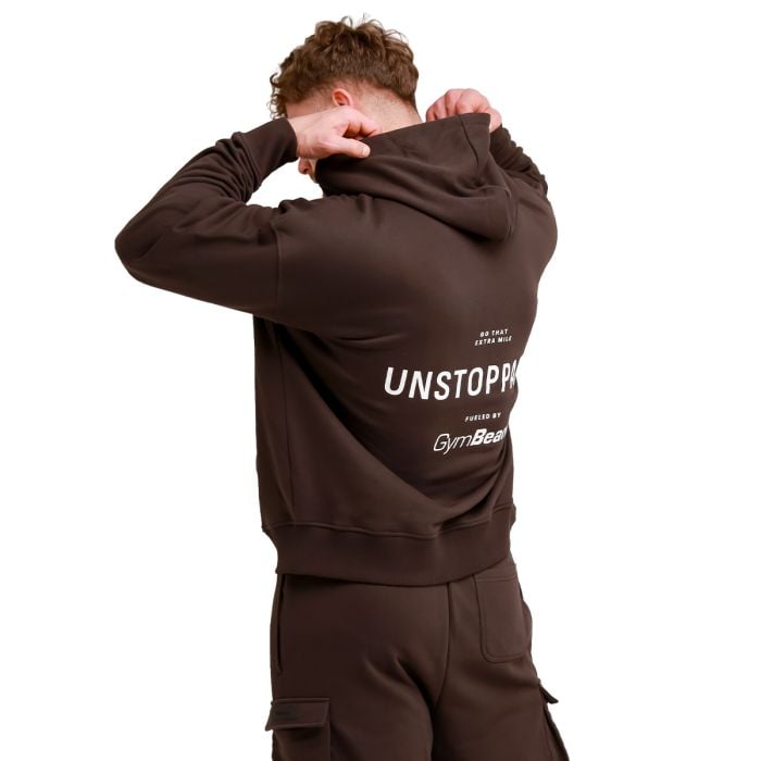 Bluza z kapturem Unstoppable Brown - GymBeam XL