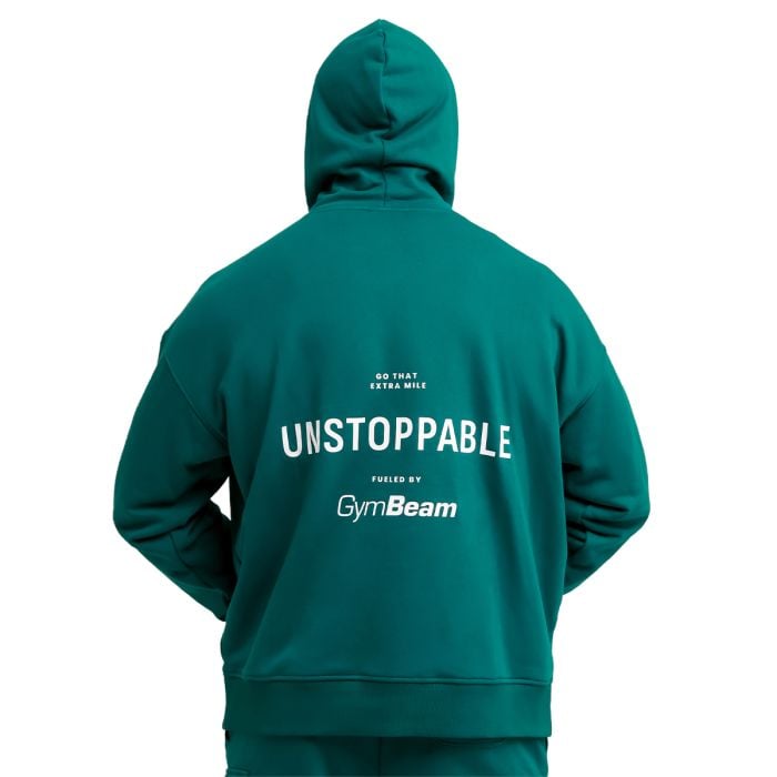 Bluza z kapturem Unstoppable Green - GymBeam L