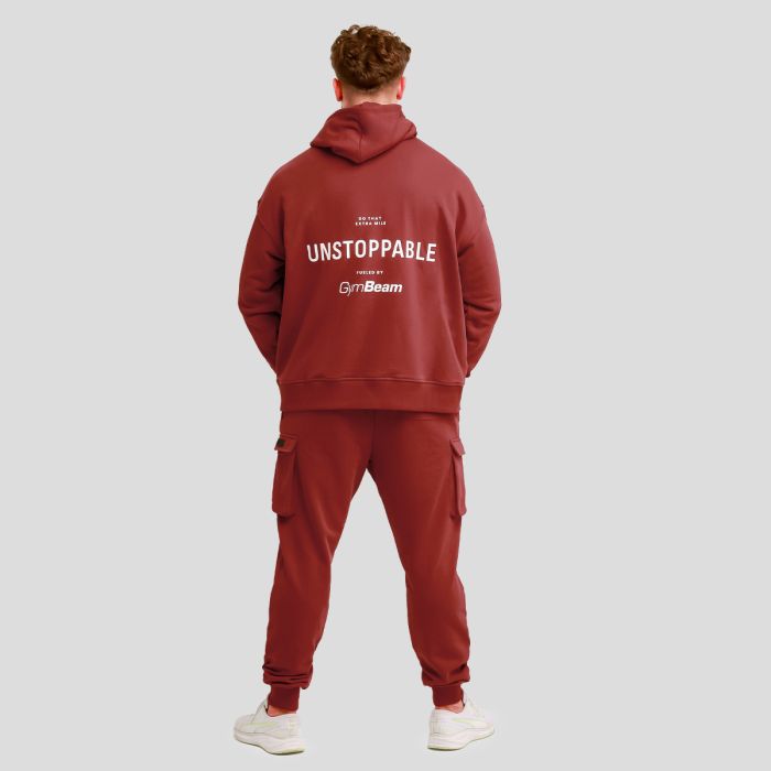 Bluza z kapturem Unstoppable Red - GymBeam XXL