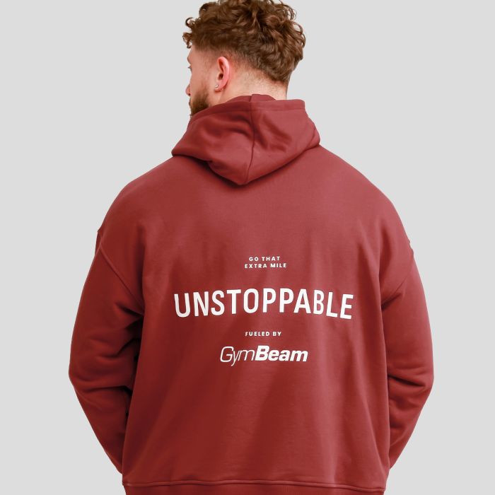 Bluza z kapturem Unstoppable Red - GymBeam XXL
