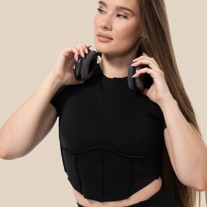 Damski Top Cosmo Cropped Black - GymBeam S