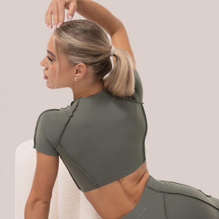 Damski Top Cosmo Cropped Olive - GymBeam XS