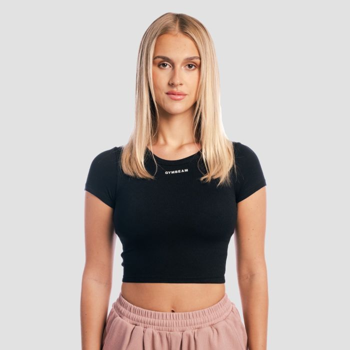 Koszulka damska Aura Cropped Black - GymBeam S