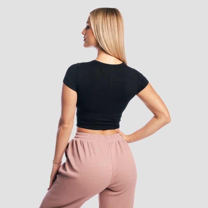 Koszulka damska Aura Cropped Black - GymBeam S