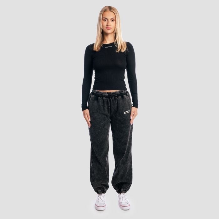 Damska koszulka z długim rękawem Aura Black - GymBeam M