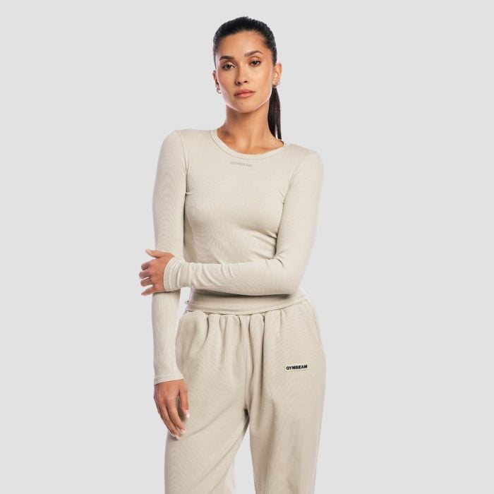 Damska koszulka z długim rękawem Aura Grey - GymBeam L