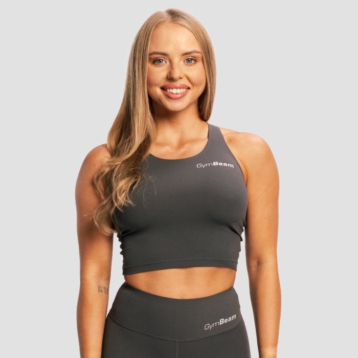 Damski Top Sportowy BEAT Charcoal - GymBeam XXL