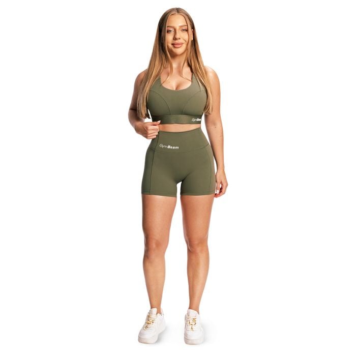 Damskie szorty Combat Olive Grey - GymBeam L