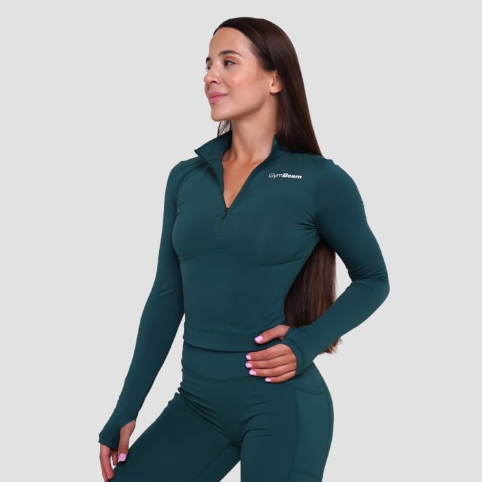Damska koszulka sportowa Ignite Dark Green - GymBeam M