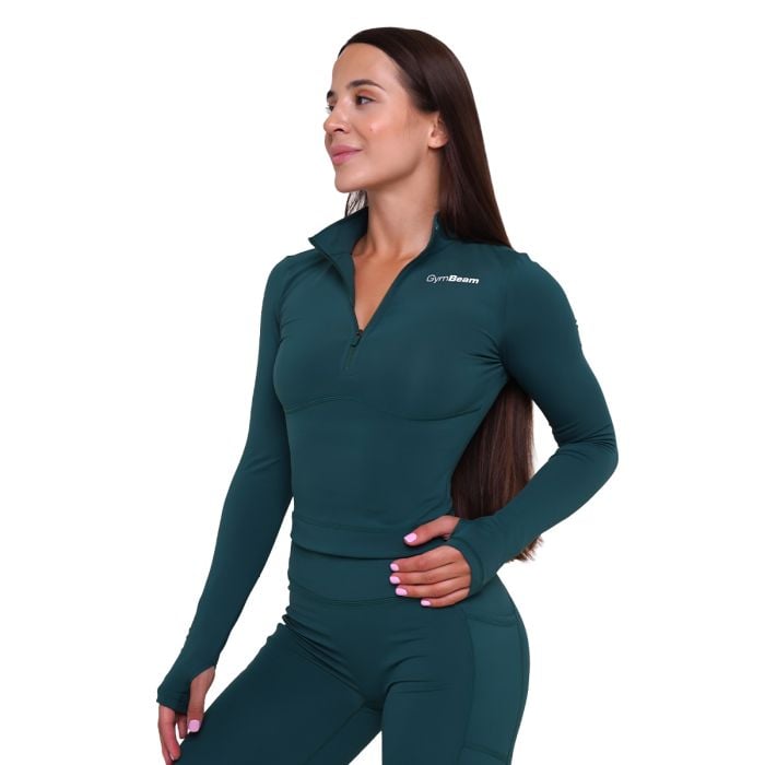 Damska koszulka sportowa Ignite Dark Green - GymBeam M