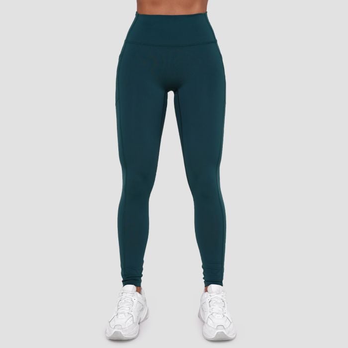 Damskie leginsy Ignite Dark Green - GymBeam S