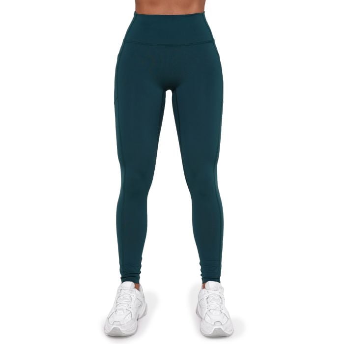Damskie leginsy Ignite Dark Green - GymBeam S