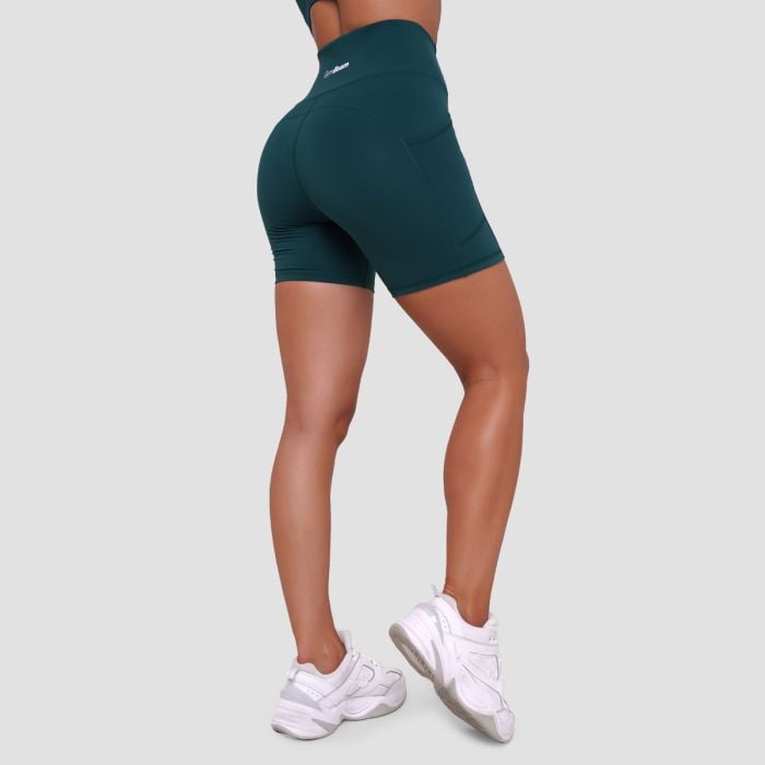 Damskie spodenki Ignite Dark Green - GymBeam M