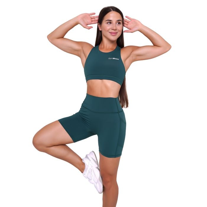 Damskie spodenki Ignite Dark Green - GymBeam M