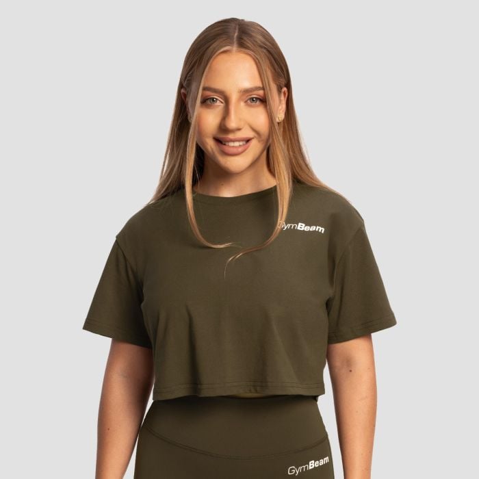 Damska koszulka Cropped Limitless Espresso - GymBeam M