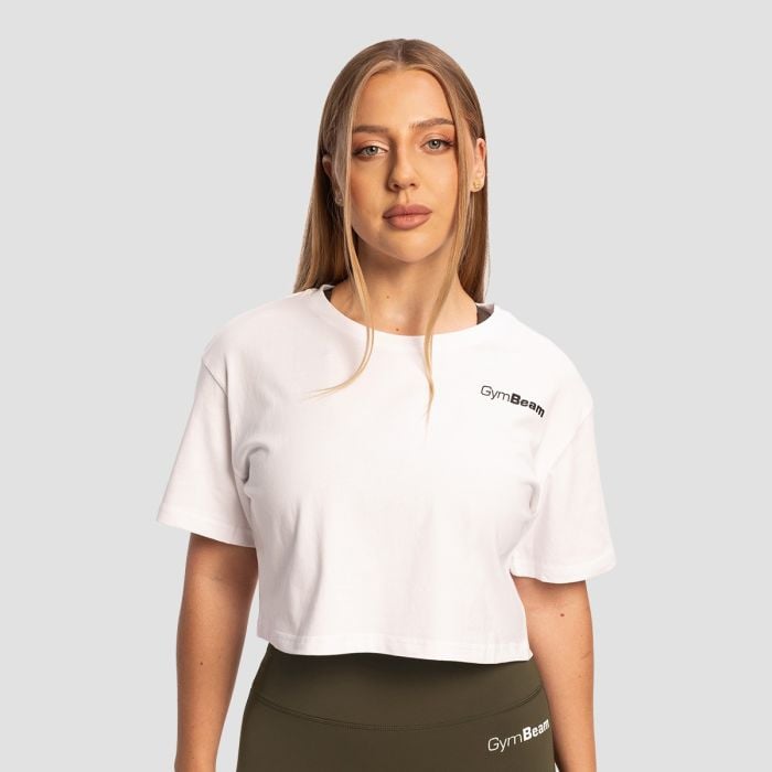 Damska koszulka Cropped Limitless White - GymBeam M