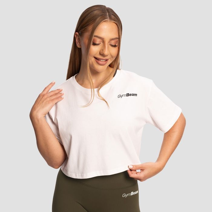 Damska koszulka Cropped Limitless White - GymBeam M
