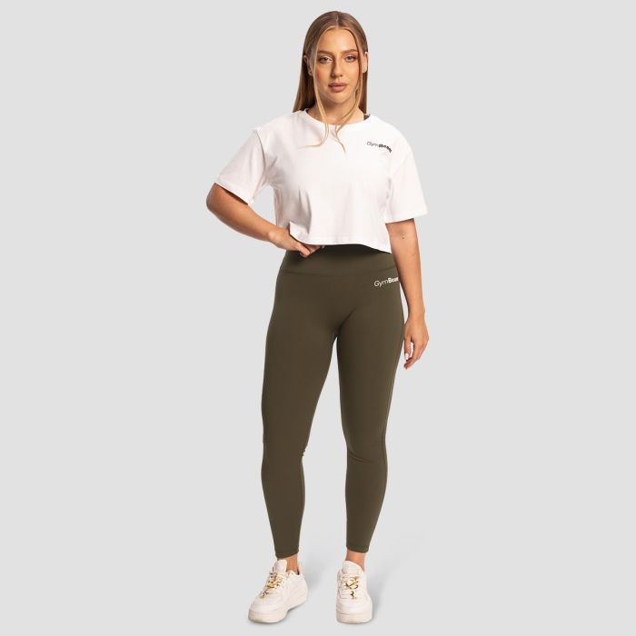 Damska koszulka Cropped Limitless White - GymBeam M