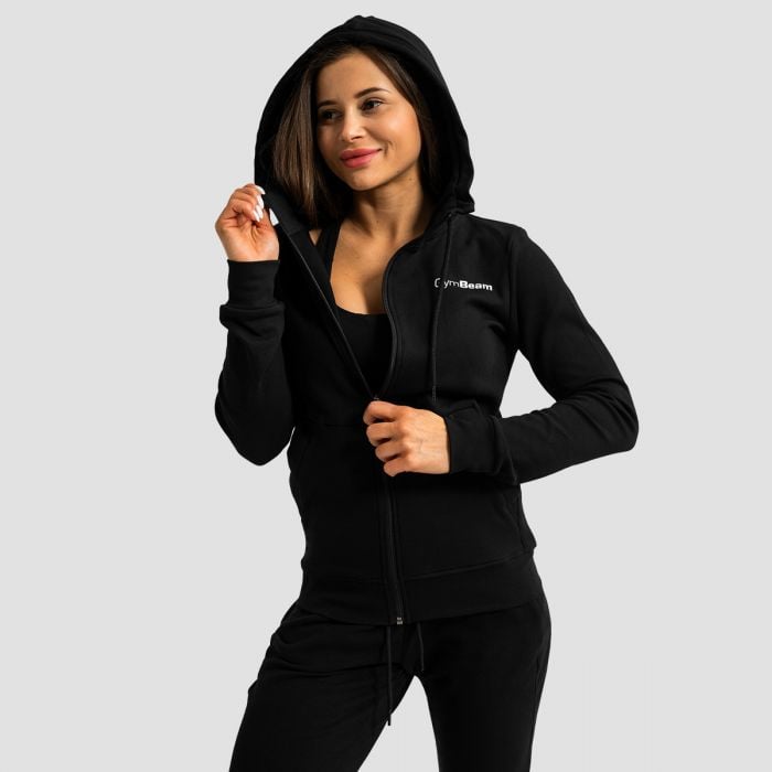 Damska bluza z kapturem Zip Up Limitless Black - GymBeam M
