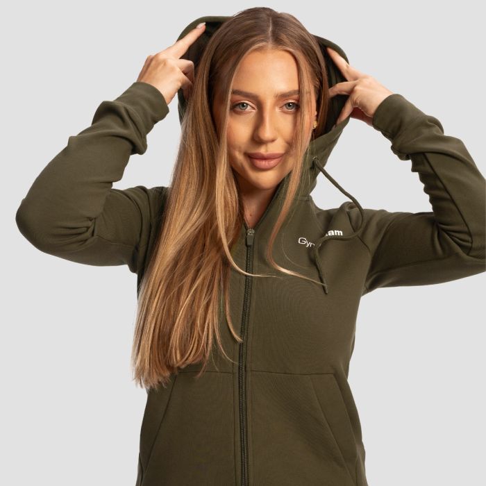 Damska bluza z kapturem Zip Up Limitless Espresso - GymBeam S
