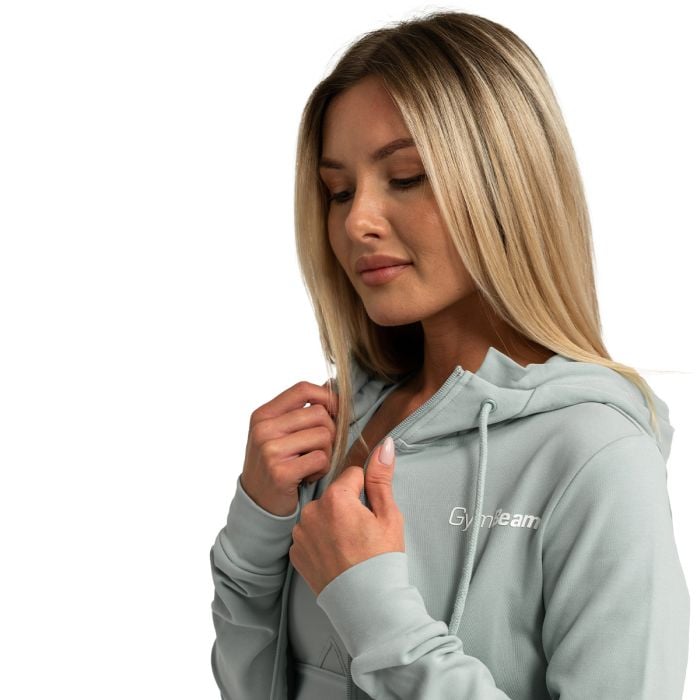 Damska bluza z kapturem Zip Up Limitless Eucalypt - GymBeam M