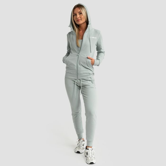 Damska bluza z kapturem Zip Up Limitless Eucalypt - GymBeam M