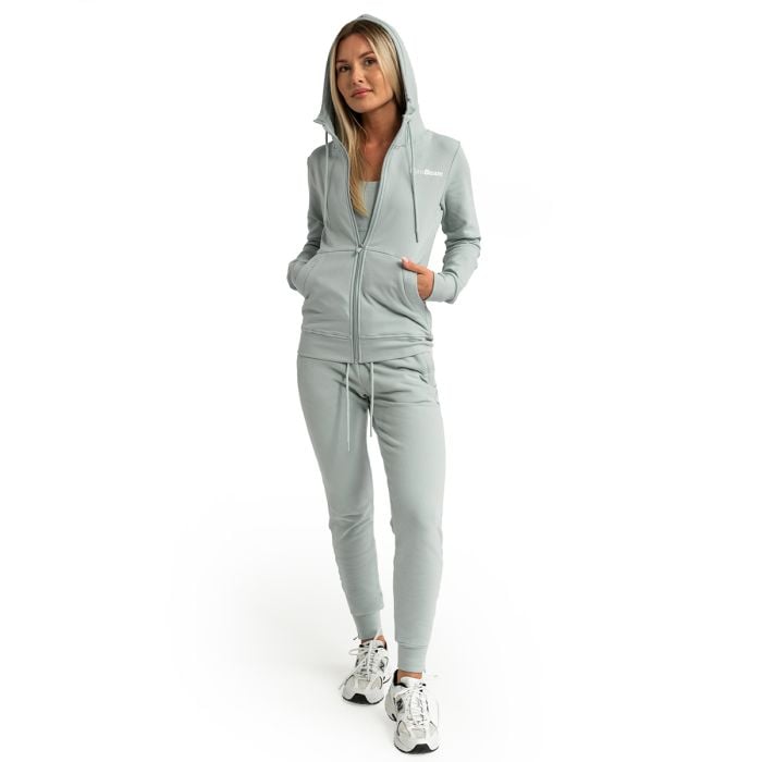Damska bluza z kapturem Zip Up Limitless Eucalypt - GymBeam M