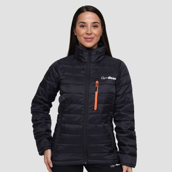 Damska kurtka Puffer Black/Orange - GymBeam M