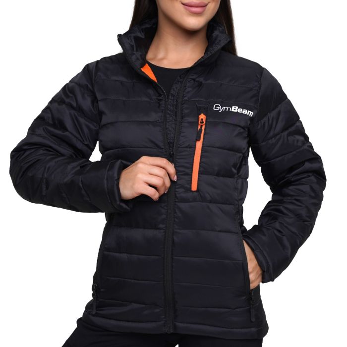 Damska kurtka Puffer Black/Orange - GymBeam M