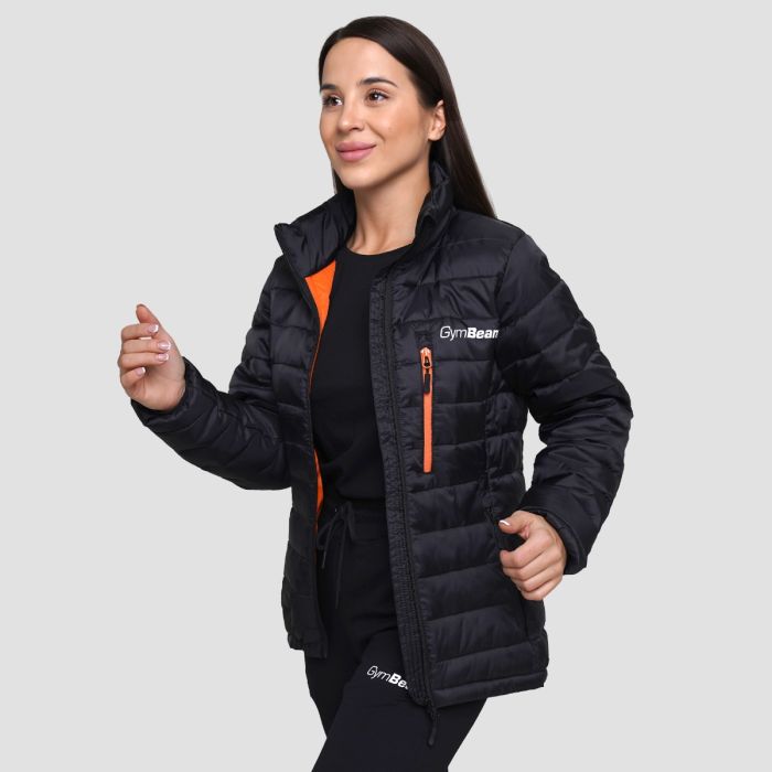 Damska kurtka Puffer Black/Orange - GymBeam M