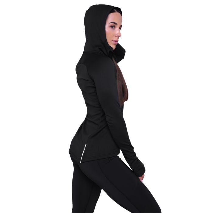 Damska bluza do biegania Pulse 1/2 Zip Black - GymBeam S