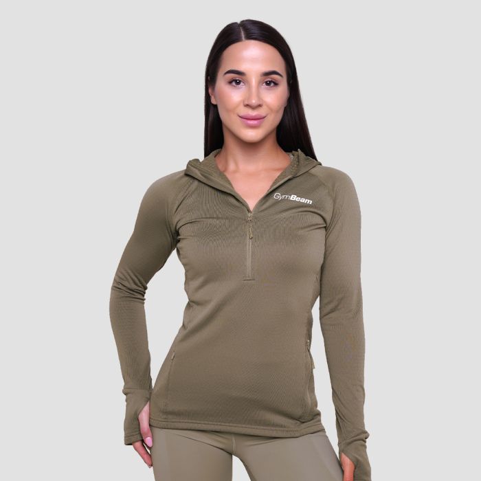 Damska bluza do biegania Pulse 1/2 Zip Vetiver - GymBeam M