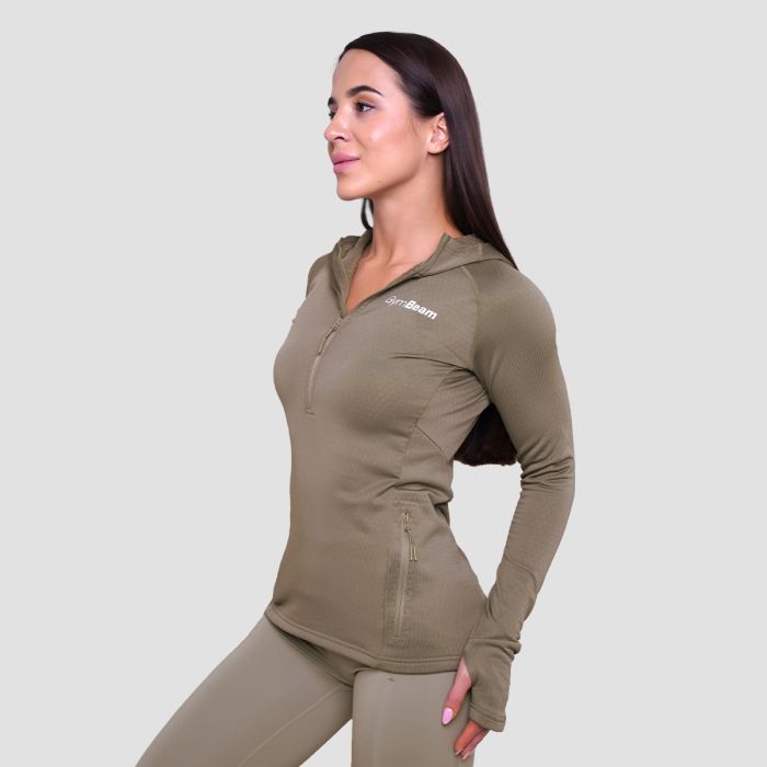 Damska bluza do biegania Pulse 1/2 Zip Vetiver - GymBeam M