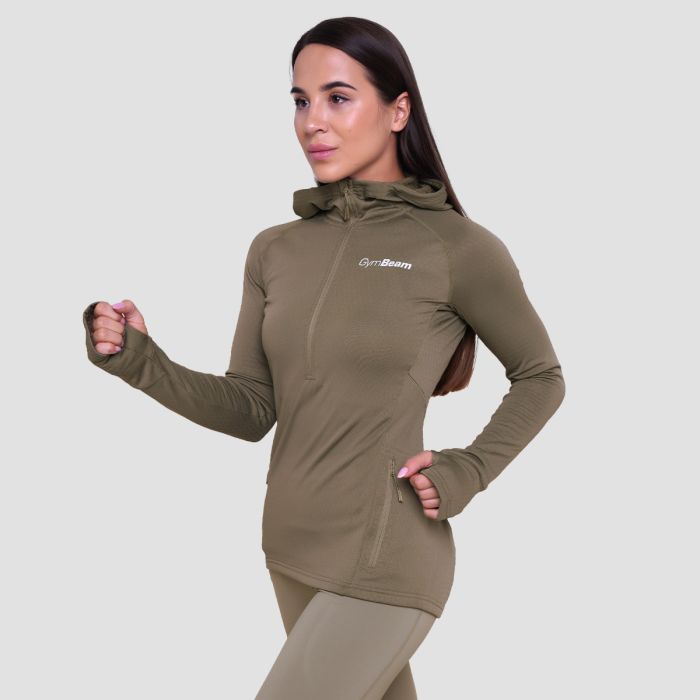 Damska bluza do biegania Pulse 1/2 Zip Vetiver - GymBeam M