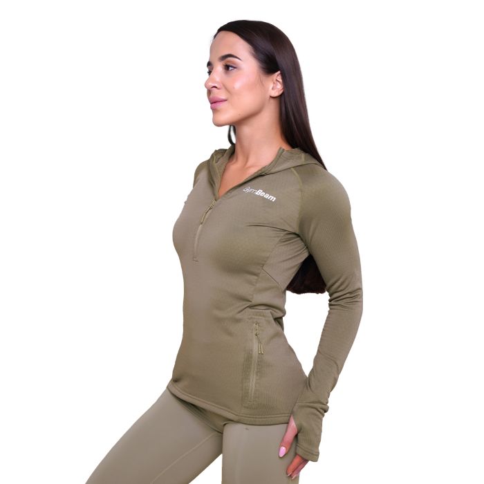 Damska bluza do biegania Pulse 1/2 Zip Vetiver - GymBeam M