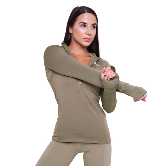 Damska bluza do biegania Pulse 1/2 Zip Vetiver - GymBeam M