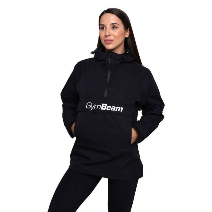 Damska kurtka przeciwdeszczowa Smock Black - GymBeam S